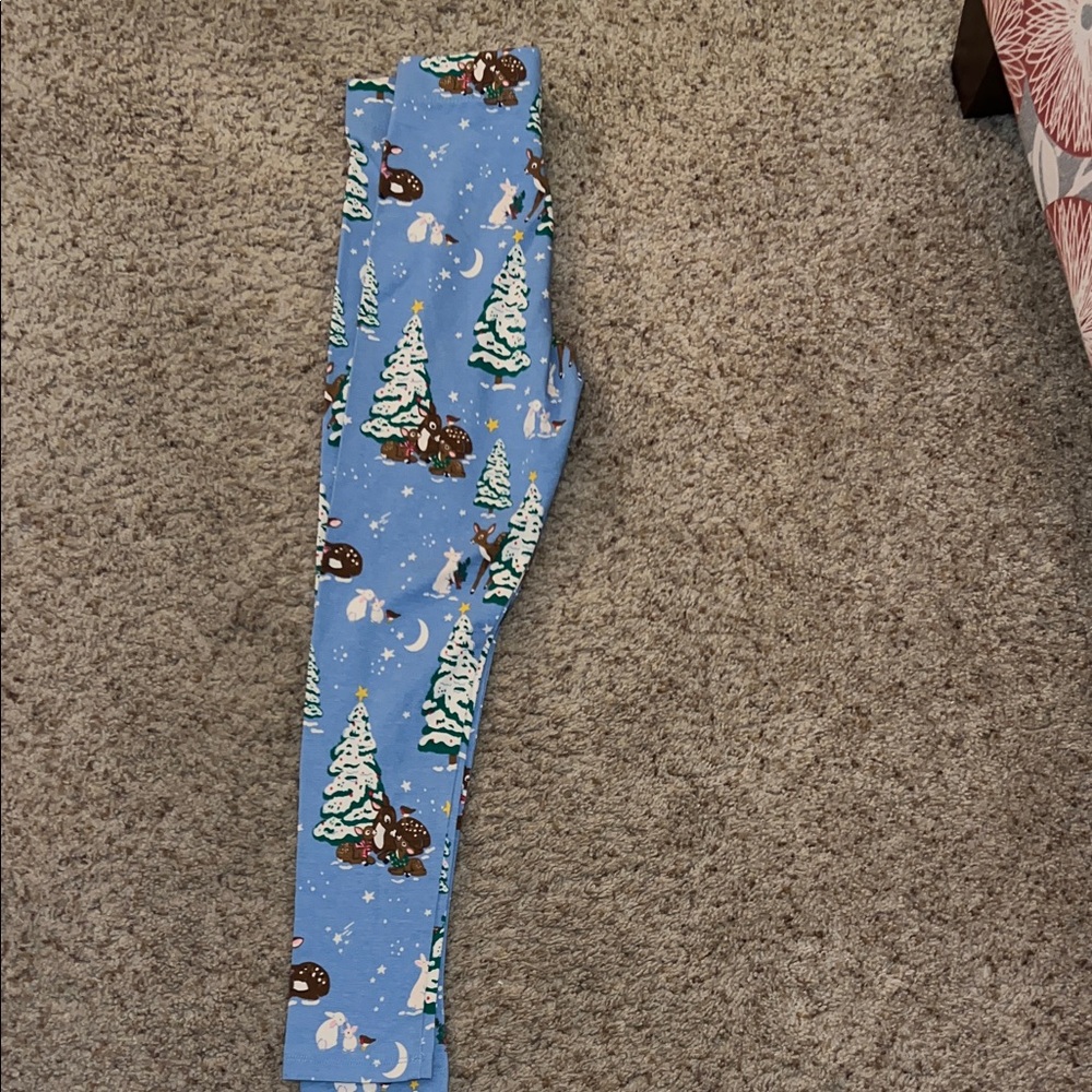 Mini Boden Blue Winter Print Leggings